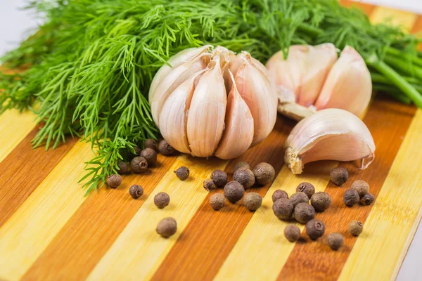 Garlic Pepper And Fennel — Stock Photo, Image