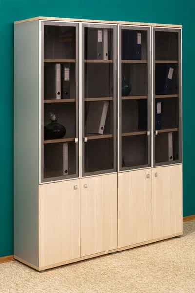 Bookcase with folders — Stock Photo, Image