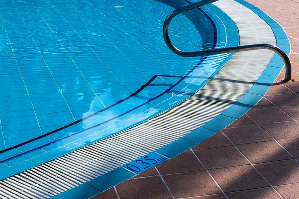 Metal railings stairs pool — Stock Photo, Image