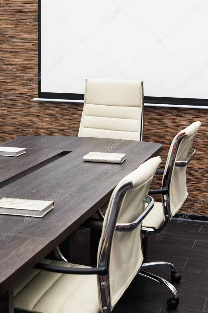 conference table with the screen