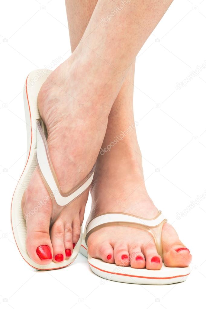 female feet in flip-flop
