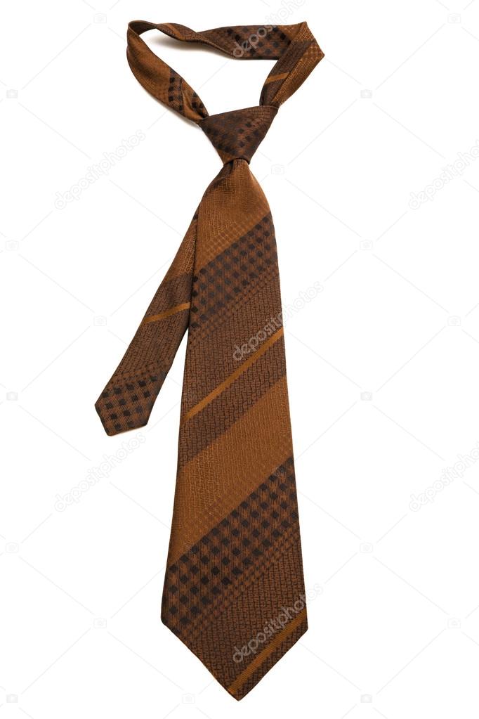 brown striped tie