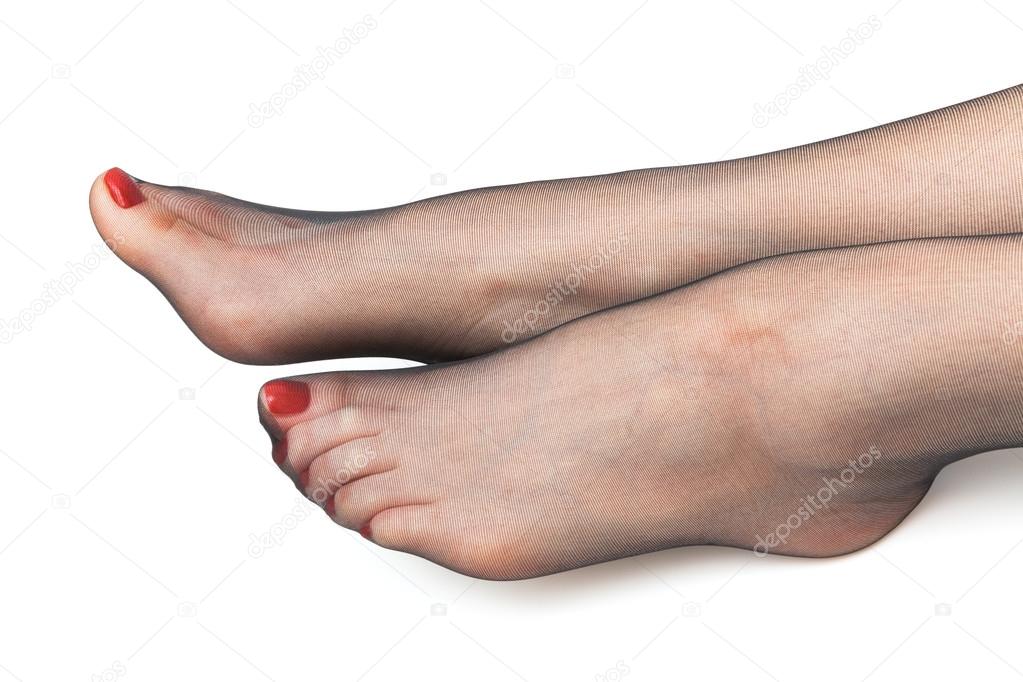 Closeup of female feet on blurred background - Stock Image - Everypixel