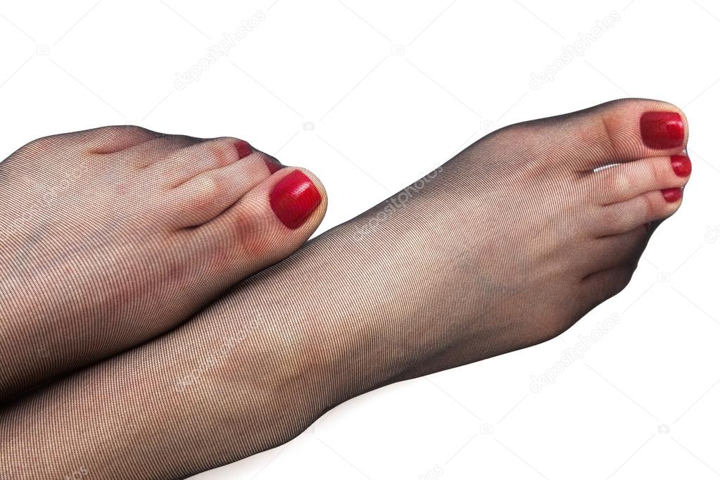 Feet in black stockings Stock Photo by igterex 42584143