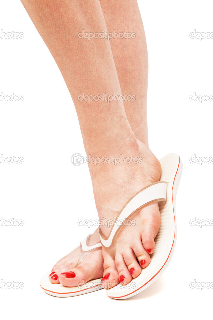 female foot in flip-flop