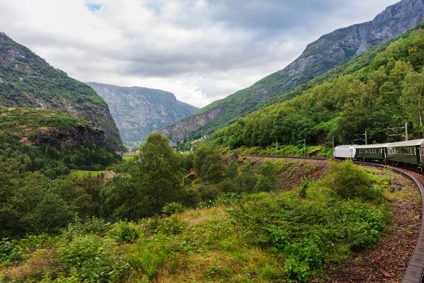 Поезд Горах Норвегии — стоковое фото