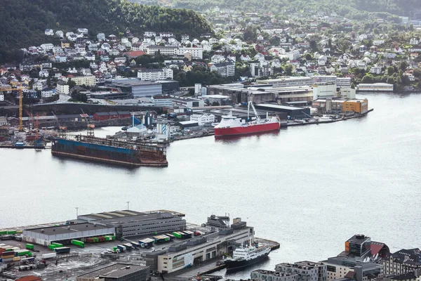 Bergen Limanı Norveç Manzarası — Stok fotoğraf