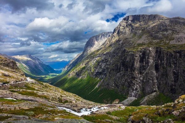 Norvégia Troll Road Hegyi Trollstigen — Stock Fotó