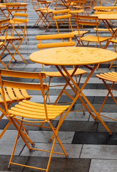 Tafels Stoelen Een Café Straat — Stockfoto