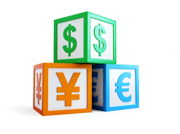 Signo de financiación cubo alfabeto — Foto de Stock