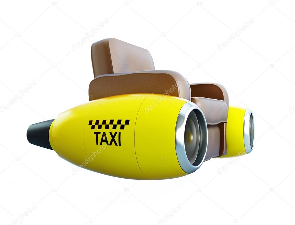 Air taxi on a white background
