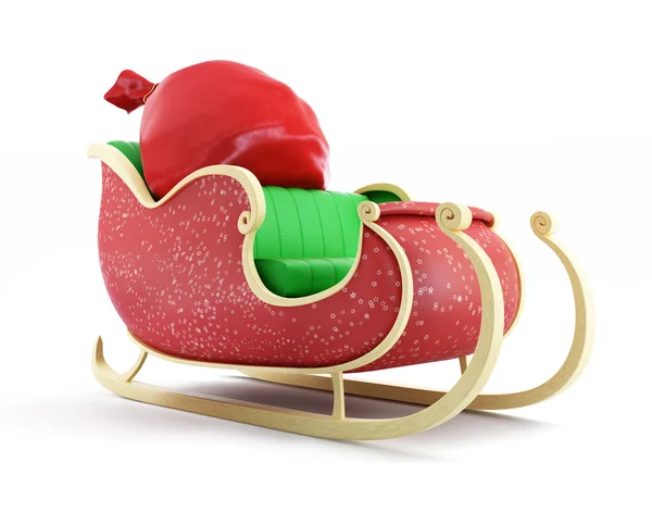 Santa sleigh and Santa — Stock Photo, Image