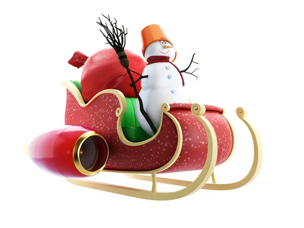 Weihnachtsmann Schlitten und Weihnachtsmann — Stockfoto