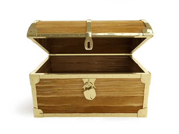 Oude houten kist open — Stockfoto