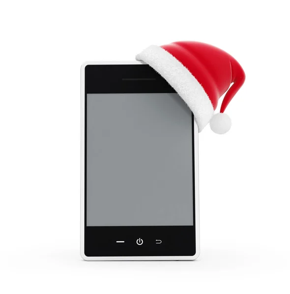 Santa hat telefoon — Stockfoto
