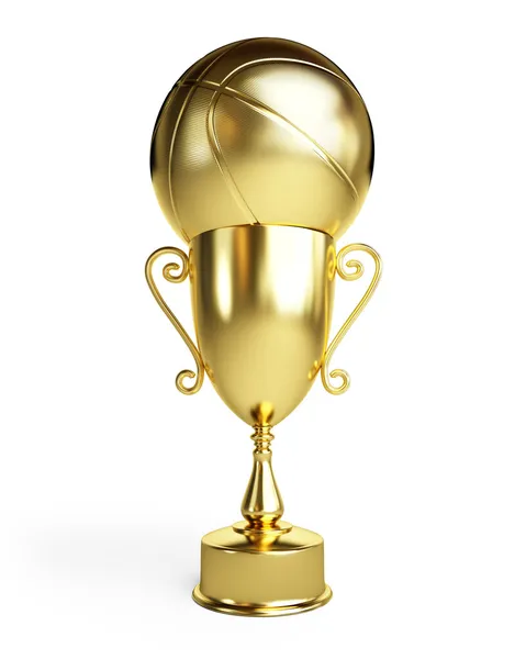 Gold basketball ball cup — Zdjęcie stockowe