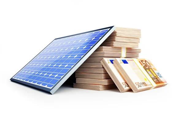 太阳能电池板欧元 — 图库照片