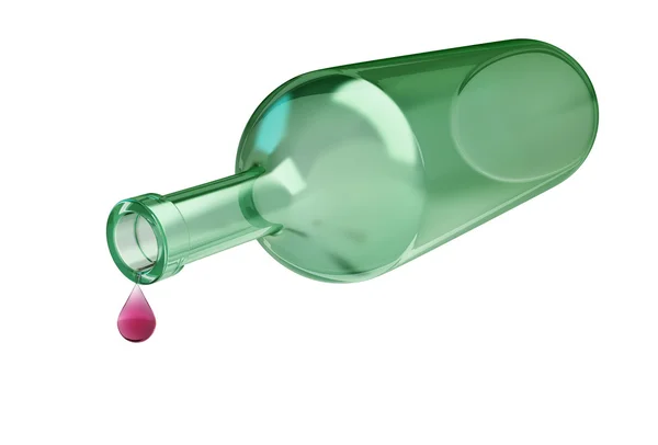 Bottle of wine spilled — Stock Photo, Image