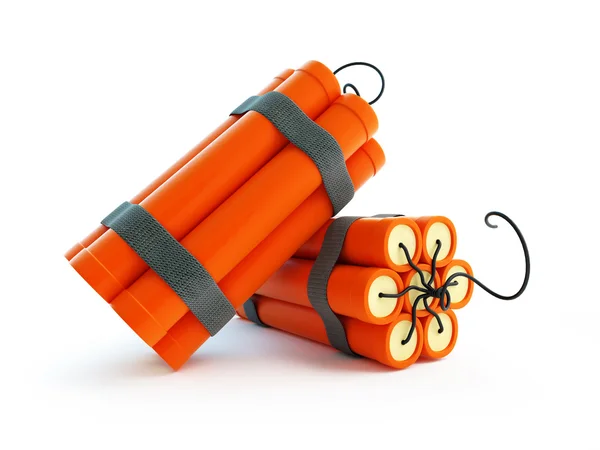 Dynamite on a white background — Stock Photo, Image