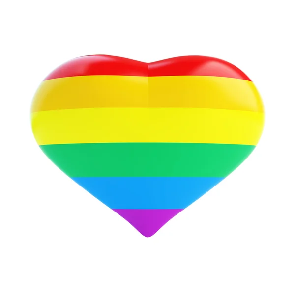 Coeur du drapeau gay — Photo