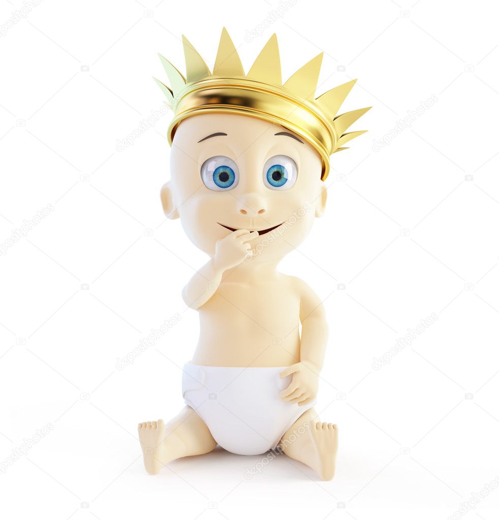 Child with a golden crown