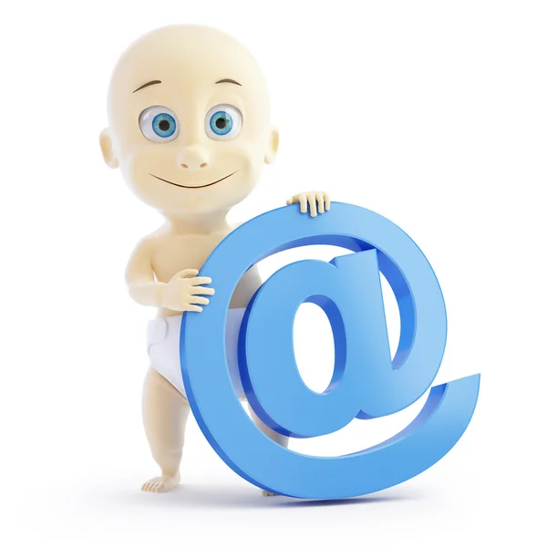 3D baby e mail znak — Zdjęcie stockowe