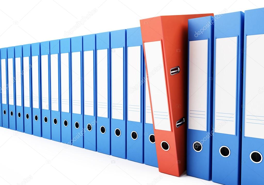 office folders, binder 3d Illustrations on a white background