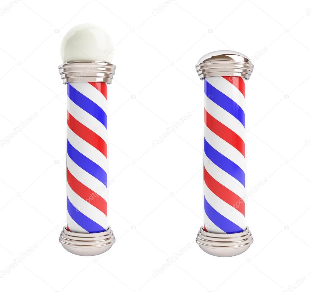Barber Pole 3d Illustrations on a white background