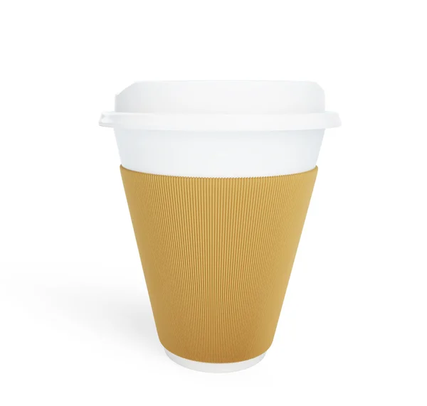 Papier coffee cup op een witte achtergrond — Stockfoto