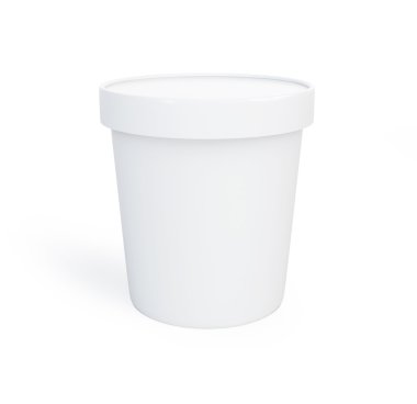 beyaz zemin üzerinde gıda plastik konteyner 3d çizimler