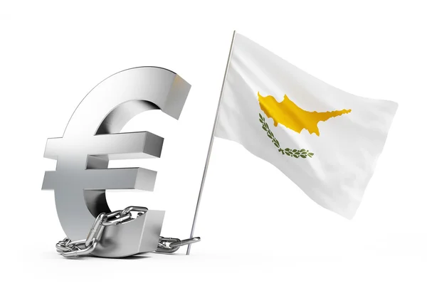 Flaga Cypru w ratowanie koło, koło ratunkowe, życie boja na białym tle — Zdjęcie stockowe