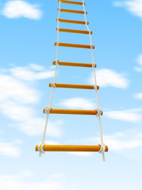 escape ladder Stairway to Heaven on a white background clipart