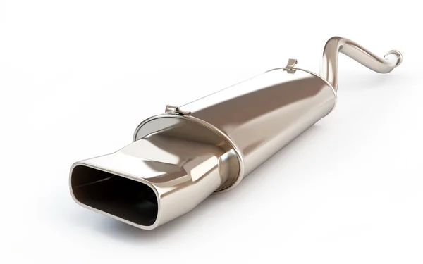 Exhaust silencer automobile muffler. 3d Illustrations on a white background — Stock Photo, Image