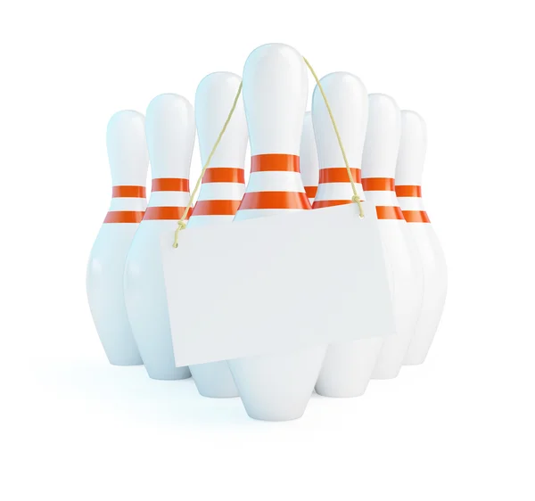 Label op kegelen voor bowling — Stockfoto