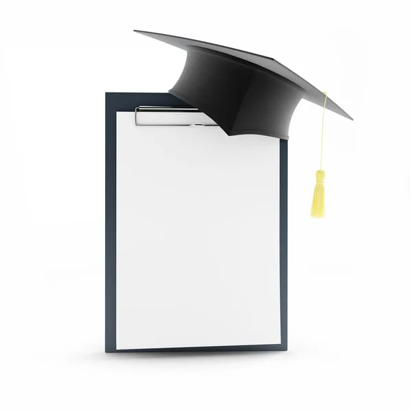 School graduation blank on a white background — Stock Photo, Image