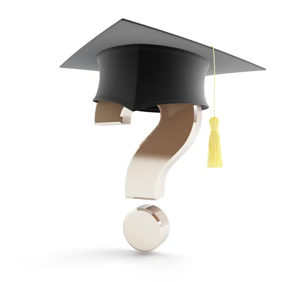 School graduation under a question mark — Stock Photo, Image