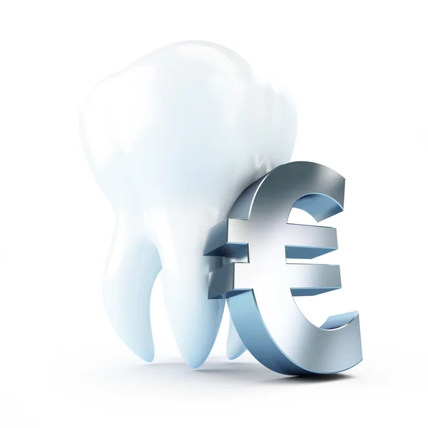 Cost of dental treatment on a white background — Stock Photo, Image