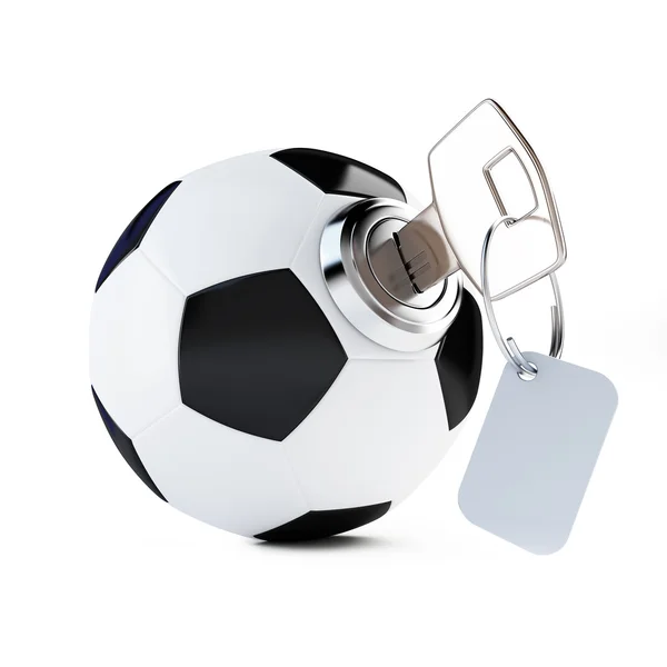 Key football, soccer ball on a white background — Stock Photo, Image