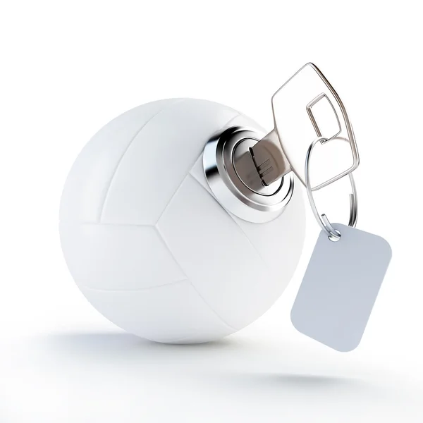 Klíčové volejbalový míč na bílém pozadí — Stock fotografie