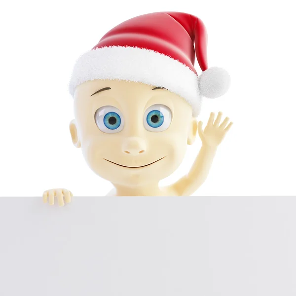 Bambino cappello di Babbo Natale su sfondo bianco — Foto Stock