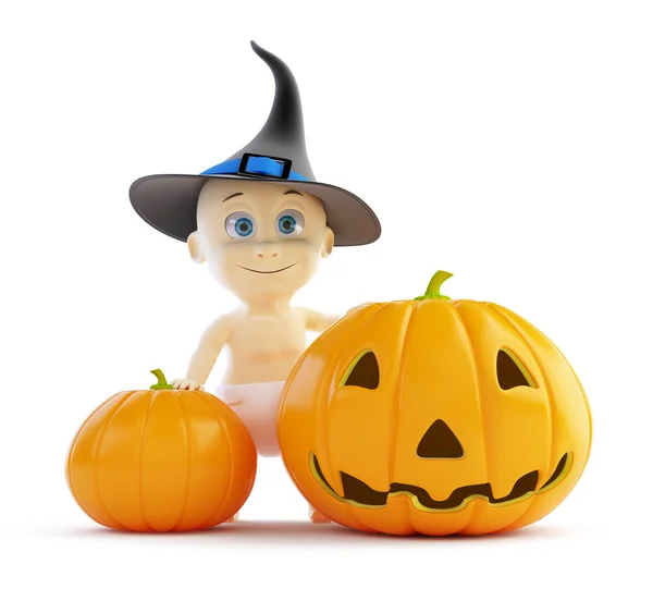 Baby halloween pumpkin — Stock Photo, Image