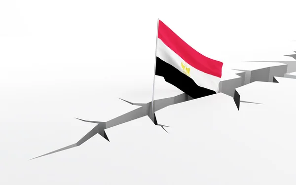 Flaga Egiptu crack w ziemi — Zdjęcie stockowe
