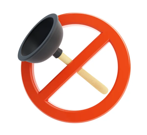 No plunger 3d Illustrations on a white background — Stock Photo, Image