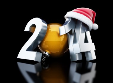 mutlu yeni yıl 2014 santa şapka 3d çizimler