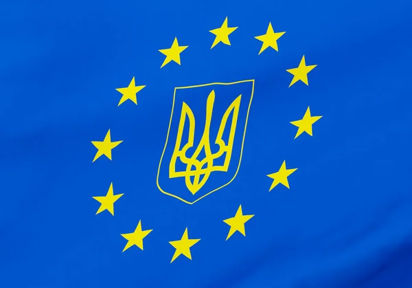 Union européenne et drapeau ukrainien — Photo