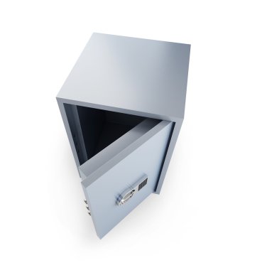 Beyaz bir arka plan üzerinde güvenli açın