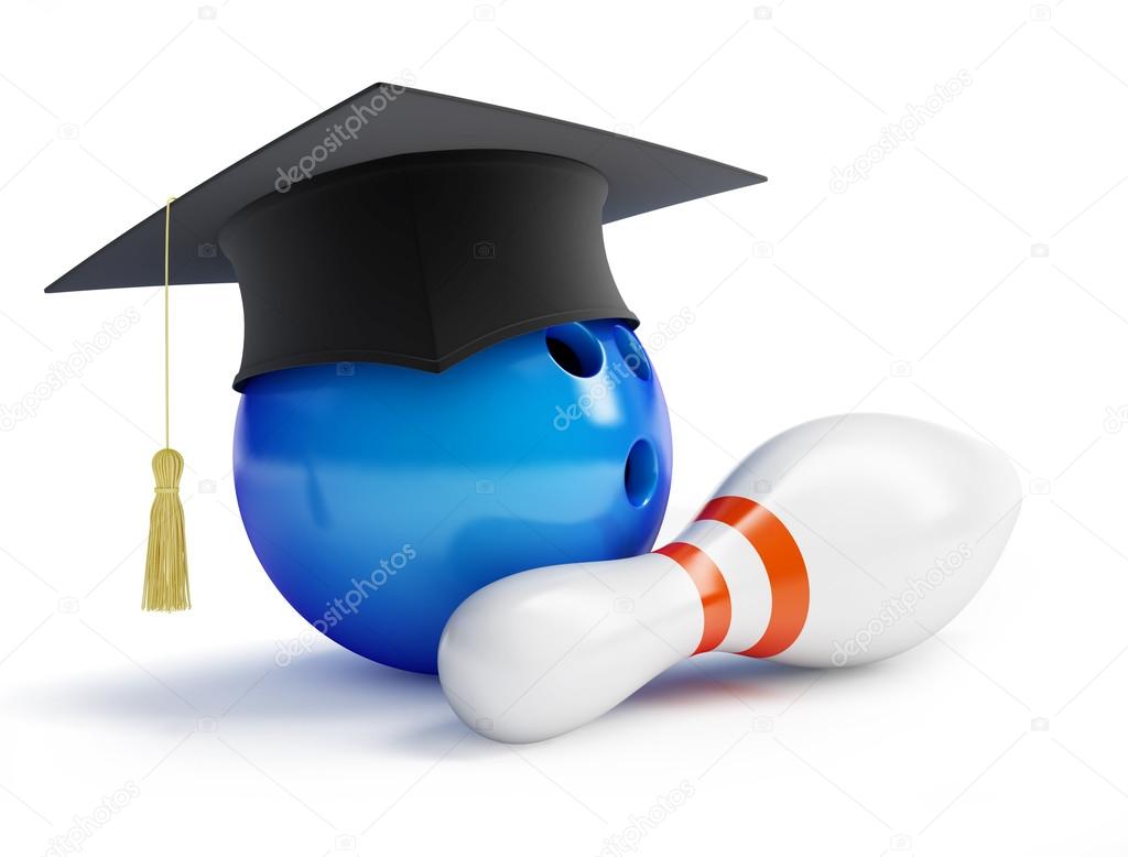 school bowling isolated on a white background