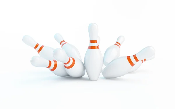 Bowling strike on a white background — Stock Photo, Image