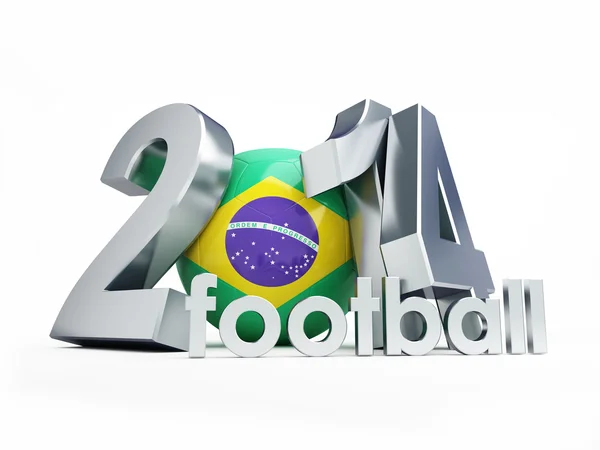 Brasilianischer Fußball 2014 auf weißem Hintergrund — Stockfoto