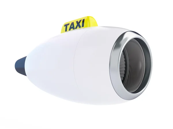 Flugzeugmotoren-Taxi auf weißem Hintergrund — Stockfoto